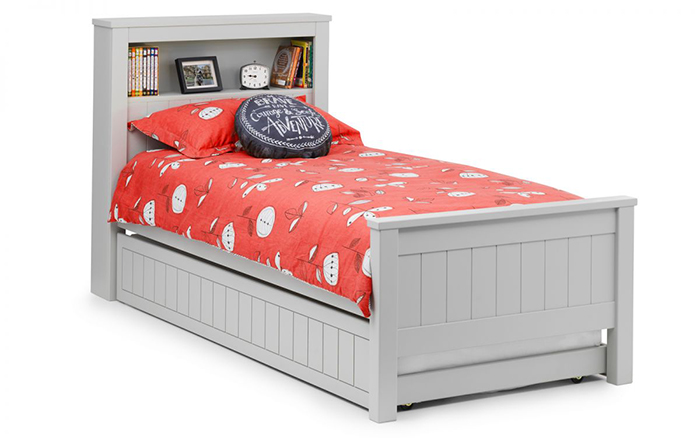 Maine Bookcase Bed Dove Grey Single